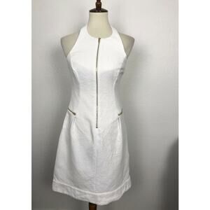 Ellen Tracy A-Line Halter Dress Textured